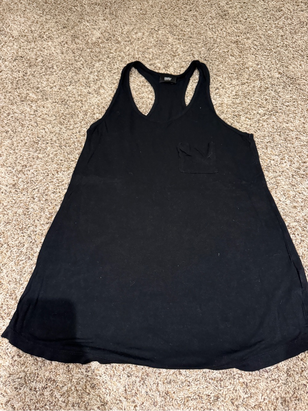 Black Racerback Pocket Tank Top